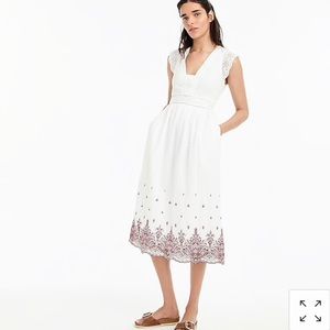 J.Crew Point Sur Embroidered Midi Dress